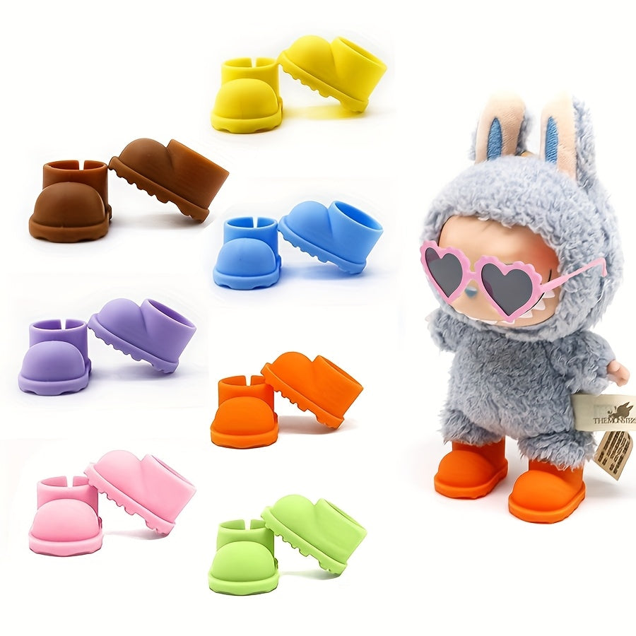 1 Pair of 1.3 Inch Doll Shoes, Perfectly Fits 6.69 Inch LA-BUBU, Suitable for 6-8 Inch Dolls, Ideal Props for Dressing Up Beloved Dolls, Birthday Gift, Holiday Present
