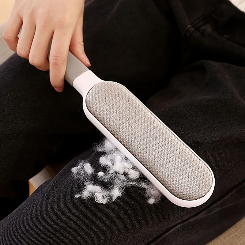 1pc Double-Sided Multi-Functional Reusable Dust Brush, Manual Electrostatic Lint Brush for Cat Fur, Clothes, Sofa, Furniture, Bedding, Carpet Cleaning - Plastic, No Electricity Needed, Ideal for Living Room Use