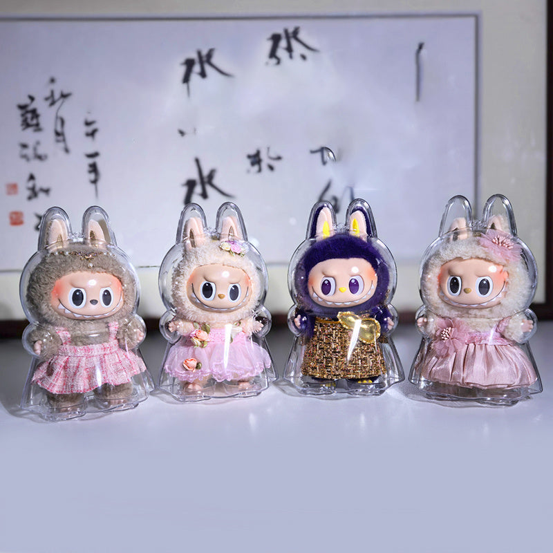 LABUBU Monster Series Transparent Acrylic Protective Case - Dustproof Storage Box, Lightweight & Hand-Washable, Ideal for Collectible Figurines & Home Decor Accessories, Collectible Storage|Playful Design|Glossy Finish, Monster Figurines