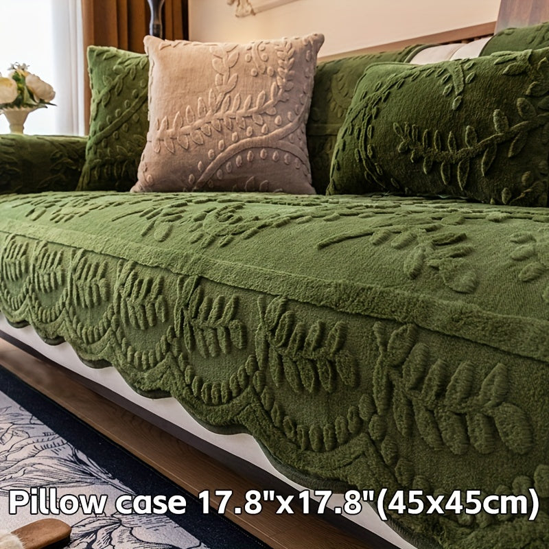 [Warm Faux Fur Sofa Cover] Thick, Warm Faux Fur 1pc Plush Leopard Print Sofa Cover - Pet-Friendly, Non-Slip Couch Protector - Fits Multiple Sofa Sizes for Living Room, Bedroom, Office Decor