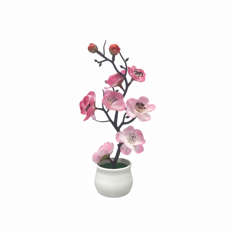 Simulated Plum Blossom Bonsai, Wax Plum Flower Bonsai, Indoor Artificial Flowers, Modern Minimalist Ornaments for Living Room Decoration, a Perfect Choice for Home Decor And Weddings.
