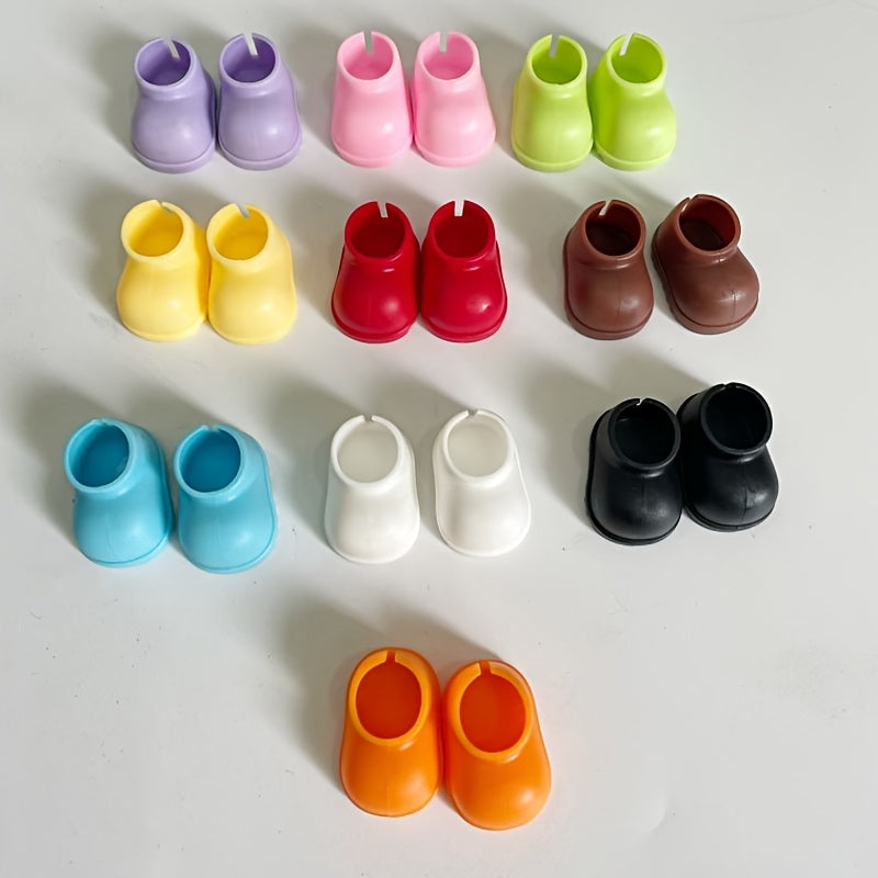 1 Pair of 1.3 Inch Doll Shoes, Perfectly Fits 6.69 Inch LA-BUBU, Suitable for 6-8 Inch Dolls, Ideal Props for Dressing Up Beloved Dolls, Birthday Gift, Holiday Present