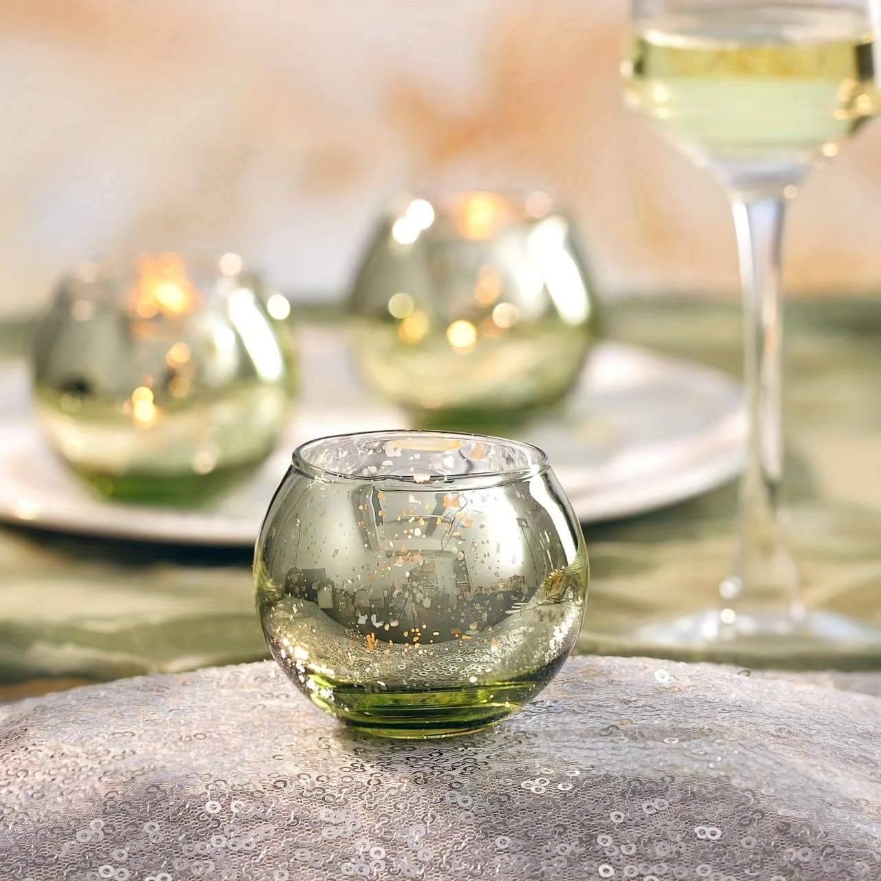 A Set Of 6 Or 12 Transparent Wish Candle Holders For Table Centerpieces, Round Glass Tea Light Holders For Wedding Decorations And Home Decor.