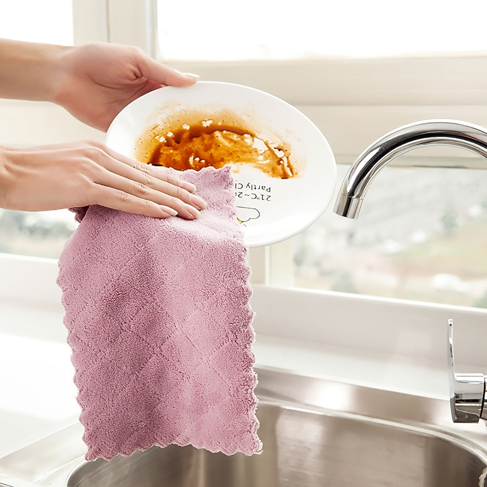 10pcs Kitchen Towels and Dishcloths Set Dish Towels for Washing Dishes Dish Rags for Everyday Cooking Baking-Random Color