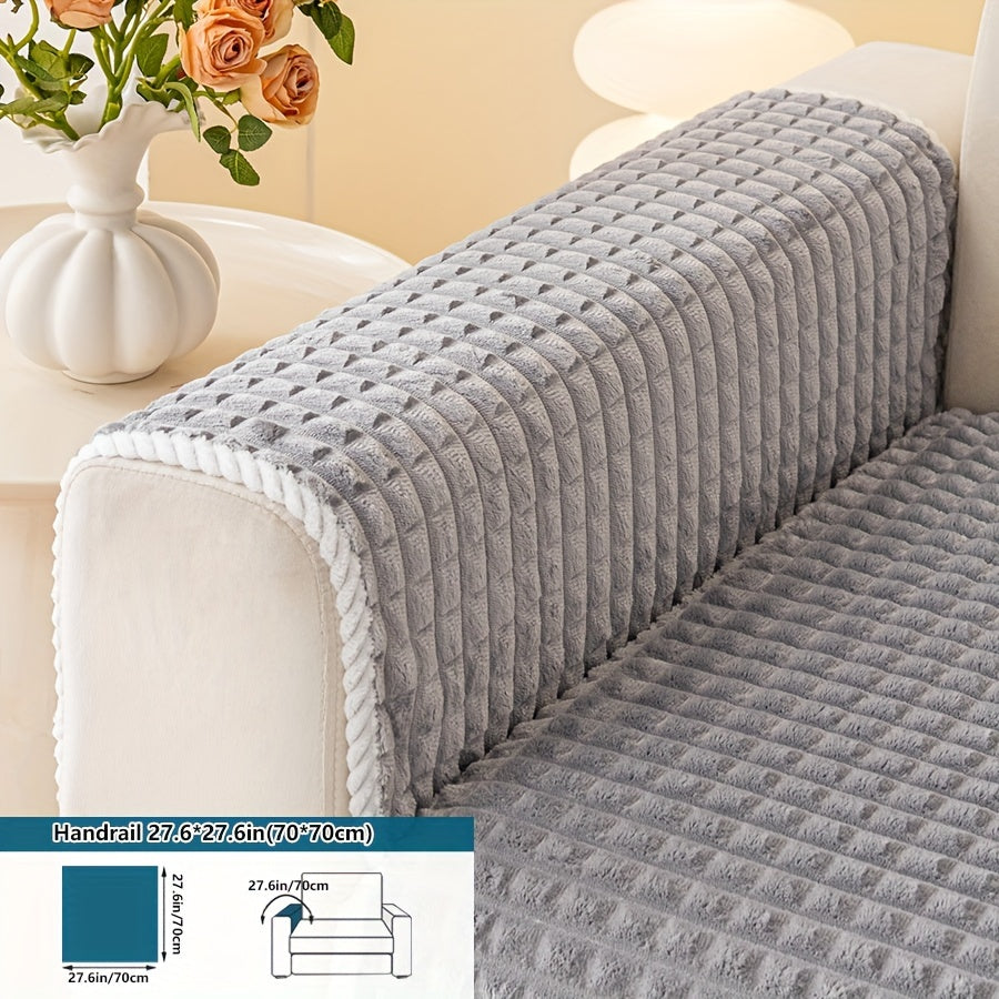 1pc Plush Sofa Cover - Soft, Thick, and Pet-Friendly Couch Protector for All Seasons, Non-Slip Furniture Slipcover for 1 to 4-Seater Sofas, Beige/Light Green/Dark Gray/Black Options, Perfect for Living Room, Bedroom, or Office Decor, Sofa Protection Cover