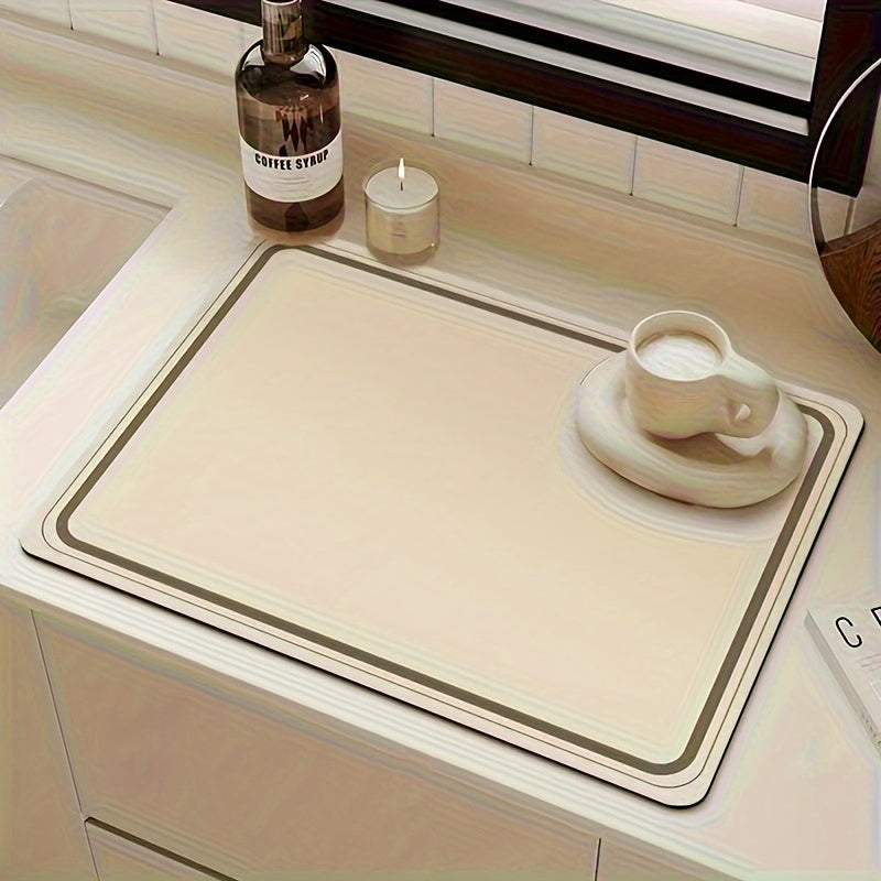 1pc Geometric Soft Diatomal Technology Cloth Drying Mat - Super Absorbent, Anti-Slip, Wear-Resistant, and Easy to Clean - Perfect for Coffee Machine, Patio Table, and Kitchen Countertop Decoration, Household Supplies