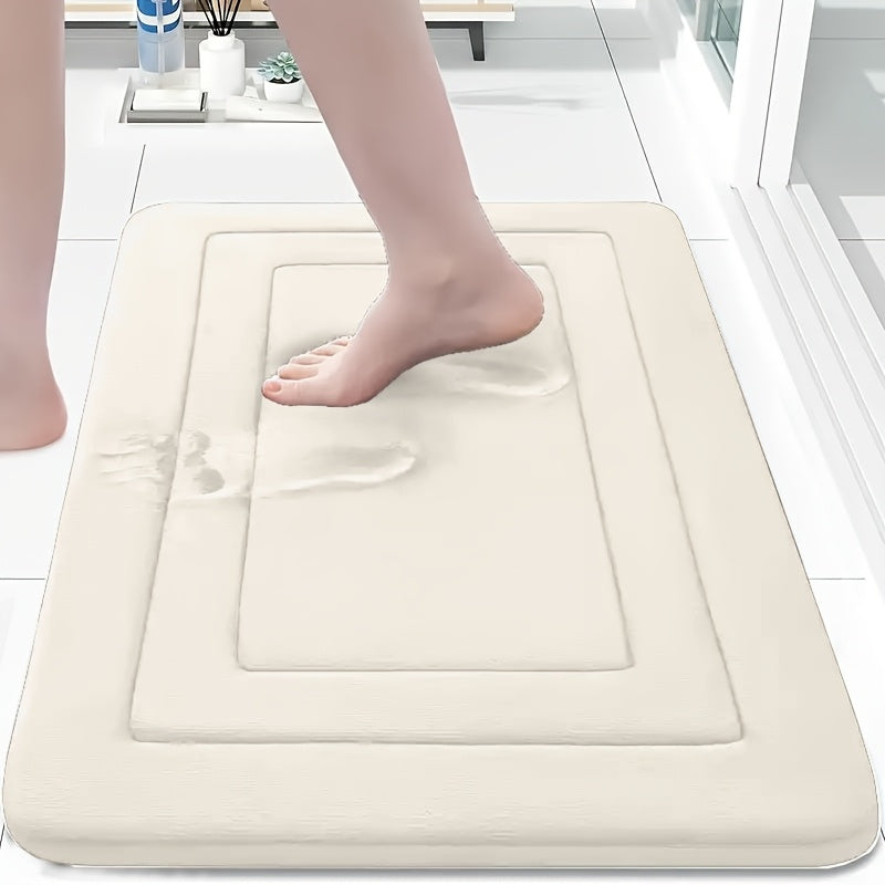 Coral Fleece Bathroom Floor Mat Anti Slip Pad