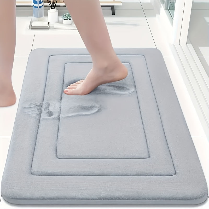 Coral Fleece Bathroom Floor Mat Anti Slip Pad