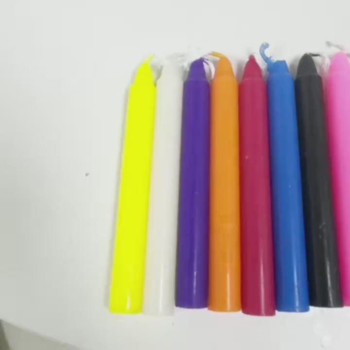 10/20/30pcs Spell Candles, Colorful Unscented Candles, 4in Tall x 1/2in Diameter Mini Conical Candles, Suitable for Witchcraft Crafts