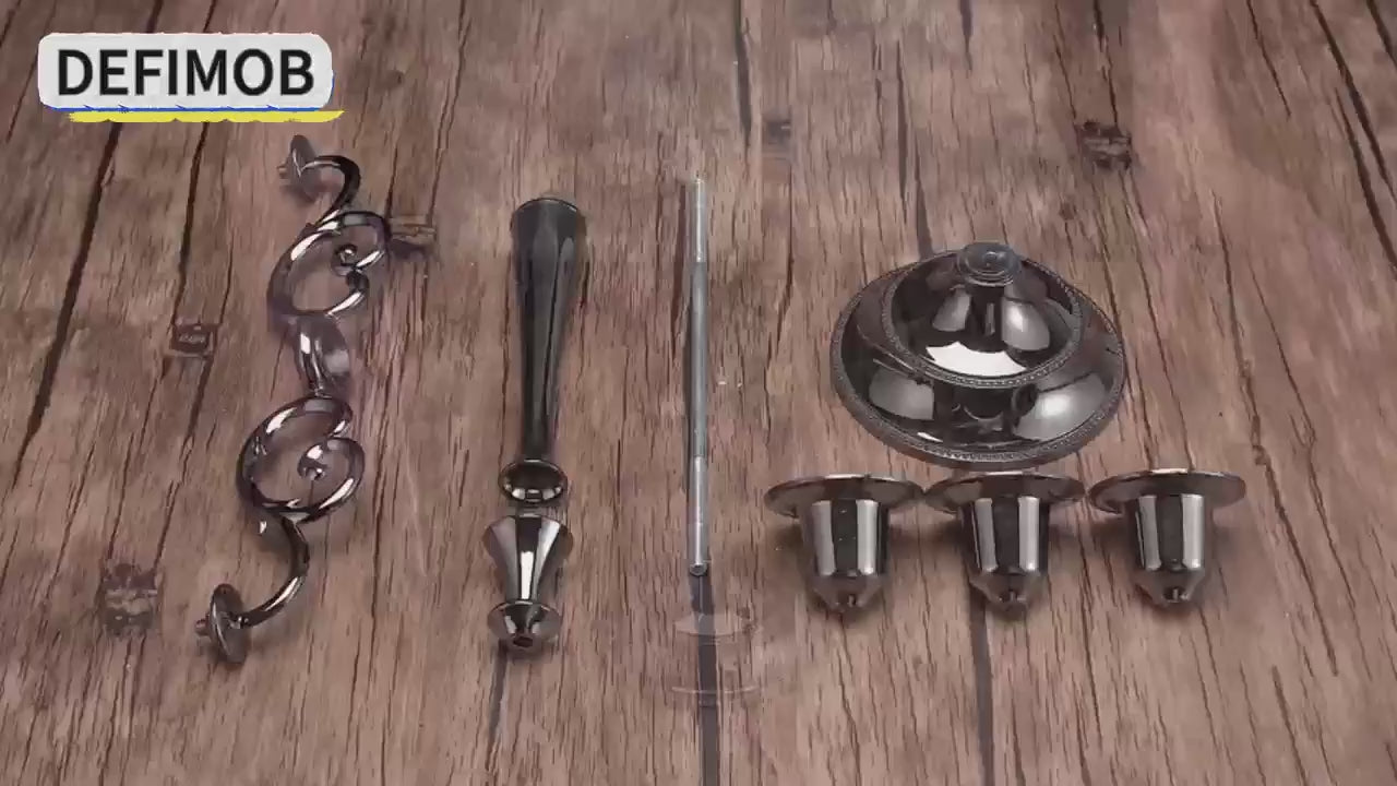 1pc Exquisite Vintage Five-Headed Black Candlestick - Elevate Ambiance with Unique Centerpiece for Weddings, Church, Halloween, Christmas, Formal Events, Home Decor, and Restaurant Dining Table Decoration, Adds Sophistication and Elegance to Any Setting