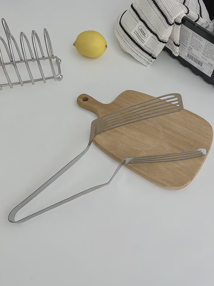 Stainless Steel Multifunctional 1pc Serving Tongs - Effortless Food Prep and Presentation for Buffet, Fish Frying, Bread, Steak, Salad, and Dessert - Kitchen Tools