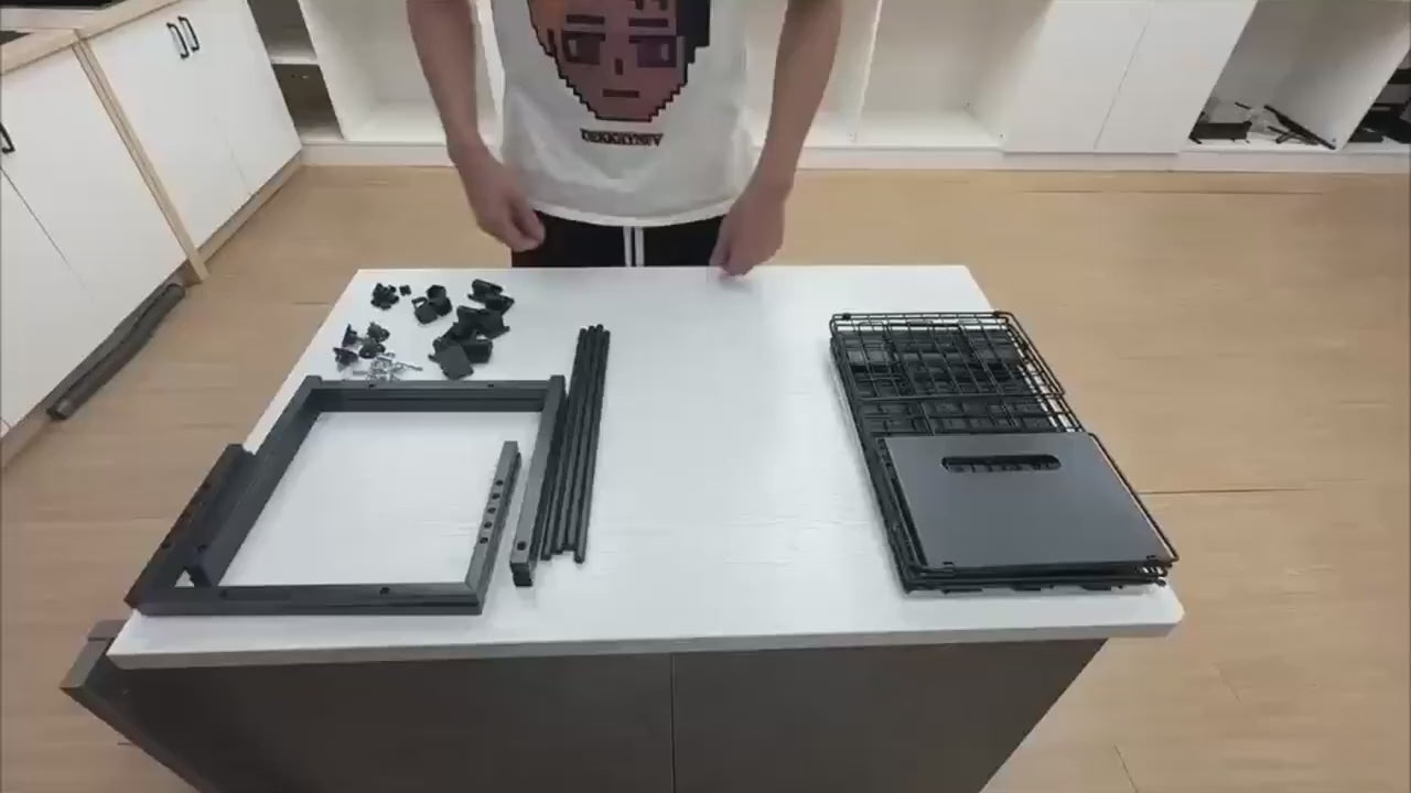 2-Tier Under Sink Storage Cabinet with Pull-Out Metal Drawers - Adjustable Height, Iron Construction, Ample Storage Space for Kitchen & Bathroom Essentials - Black Finish, Easy Assembly, Space-Saving Design