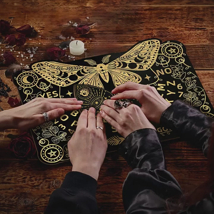 Wooden Butterfly-Themed Ouija Board Set with Instructions - Engraved Spirit Board for Wiccan Altar & Party Decorations, Perfect for Winter, New Year