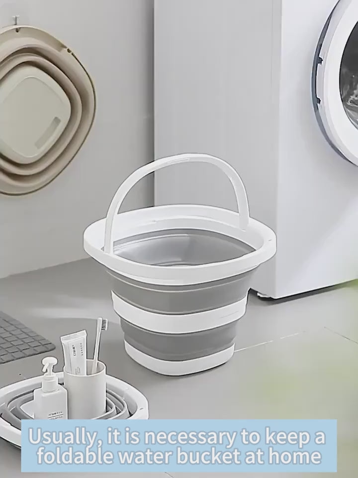 1pc Folding Bucket, Portable Plastic Bucket that Does Not Take Up Too Much Space When Folded, Portable Outdoor Car Fishing Bucket, Household Large Capacity Dirty Clothes Basket, Washing Bucket, Foot Soaking Bucket, Multifunctional Folding Bucket, Storage
