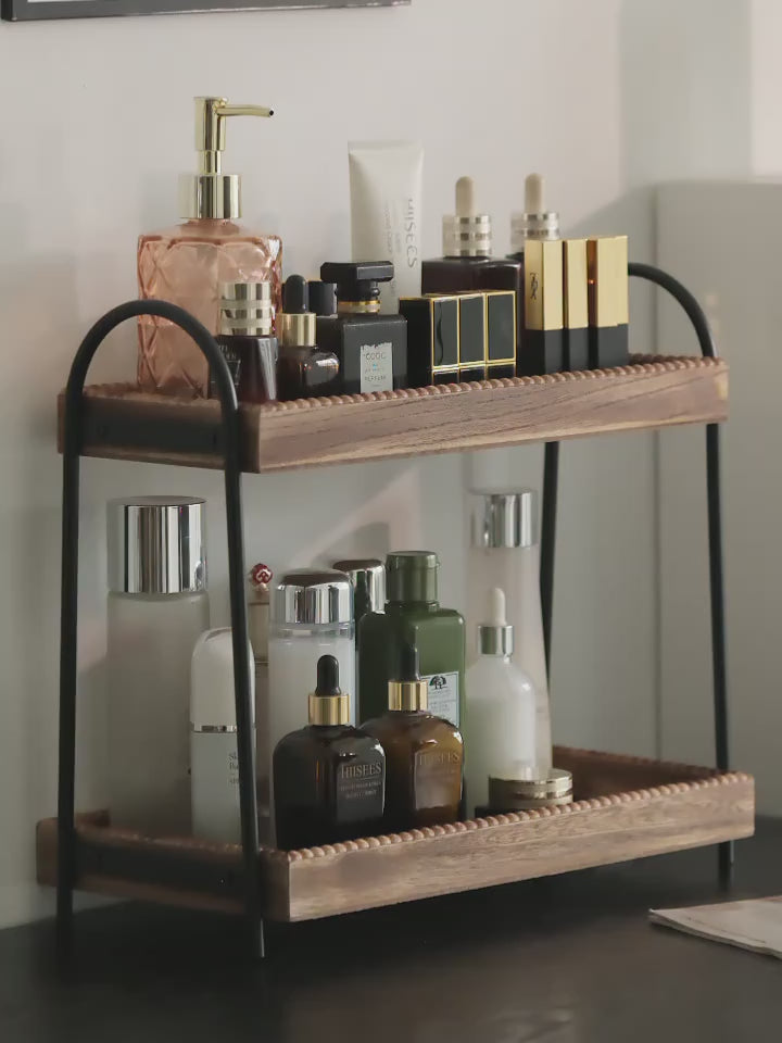 Cast Iron Double Layer Cosmetic Organizer