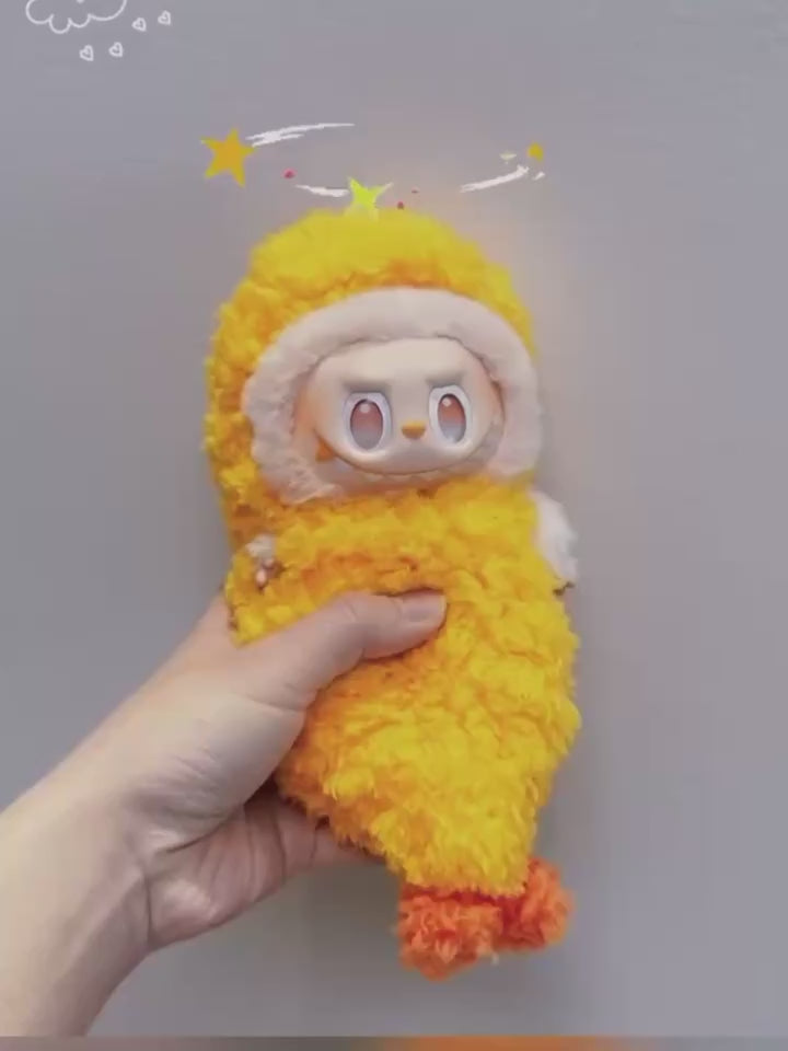 Labubu Clothing Doll Outfit, Tempura Shrimp, Fashion Plush Suit, Suitable for Labubu V1/V2/V3, Keychain Pendant Doll Costume, Universal Doll Wear, Handwoven, Birthday Gift, Decorate Your Doll