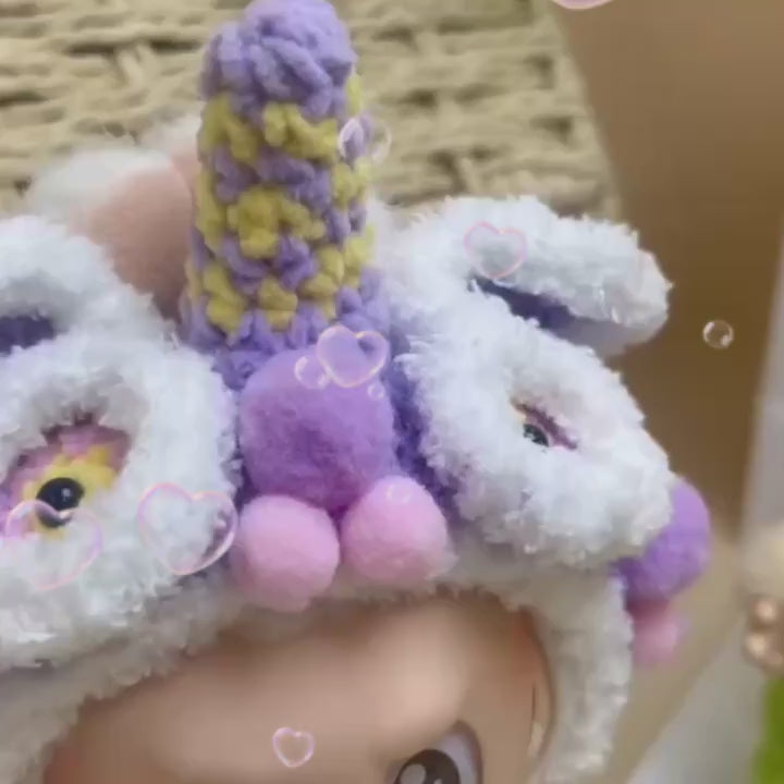 [Cute Labubu 17cm] Labubu Doll Clothing Set, Cute 17cm Carrot Clothes with Headset | Suitable for All LabubuV1/V2/V3 (Chloe Only), Doll Not Included